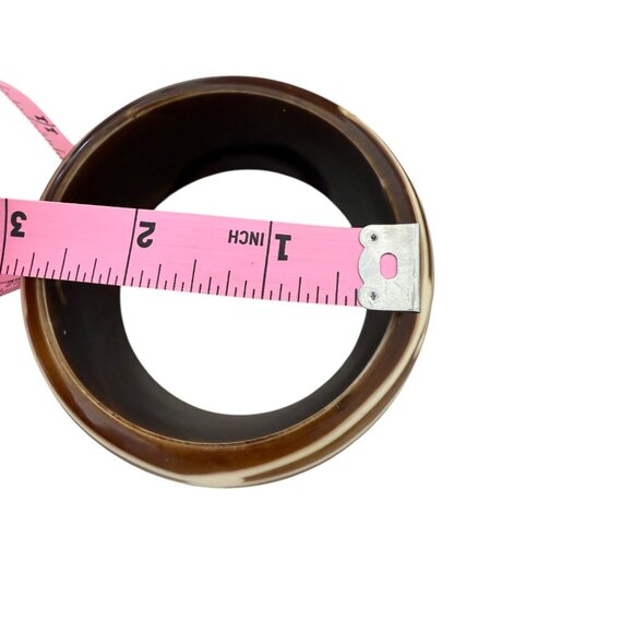 Monies Chunky Animal Print Bangle Bracelet statement unsigned Brown - Picture 10 of 10